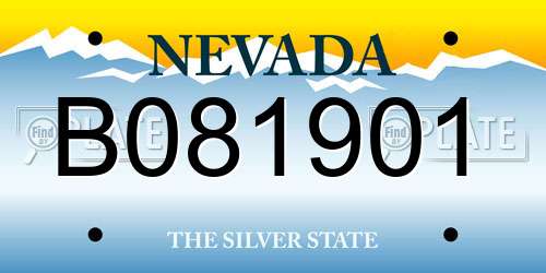 B081901 Nevada License Plate