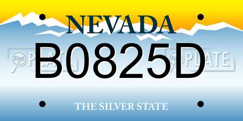 B0825D Nevada License Plate