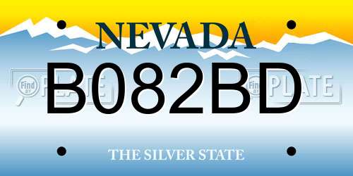 B082BD Nevada License Plate