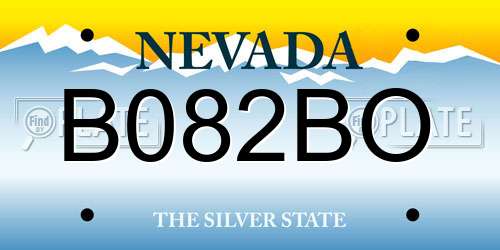 B082BO Nevada License Plate