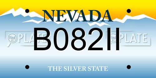 B082II Nevada License Plate