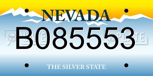 B085553 Nevada License Plate