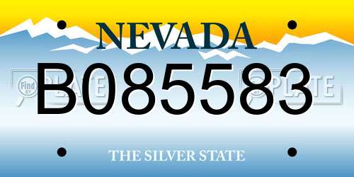B085583 Nevada License Plate