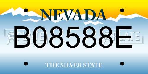 B08588E Nevada License Plate