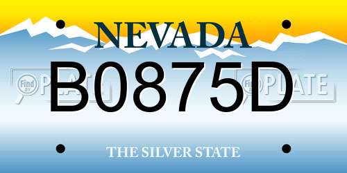 B0875D Nevada License Plate