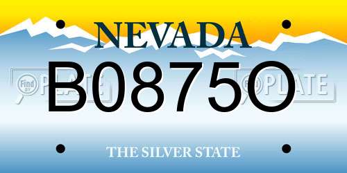 B0875O Nevada License Plate