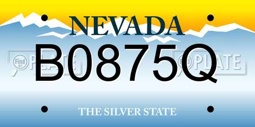 B0875Q Nevada License Plate