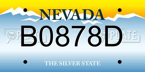B0878D Nevada License Plate