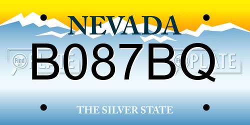 B087BQ Nevada License Plate