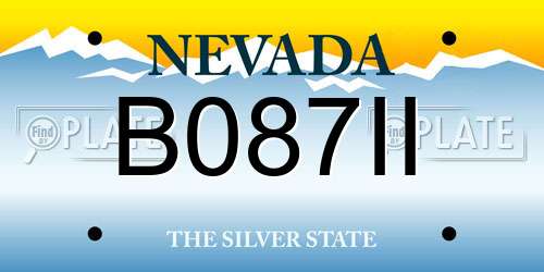B087II Nevada License Plate