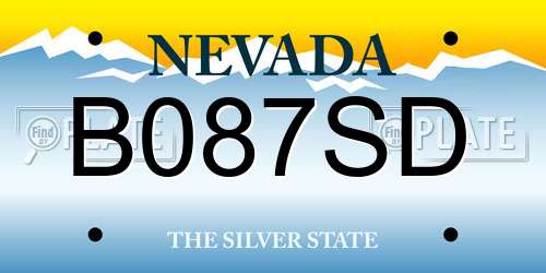 B087SD Nevada License Plate