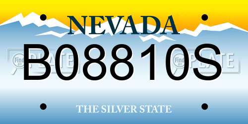 B08810S Nevada License Plate
