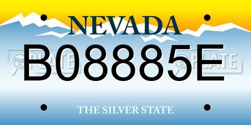 B08885E Nevada License Plate