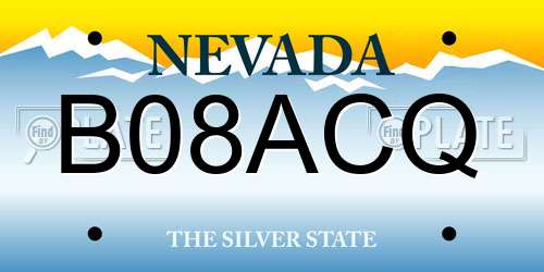 B08ACQ Nevada License Plate