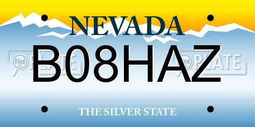 B08HAZ Nevada License Plate