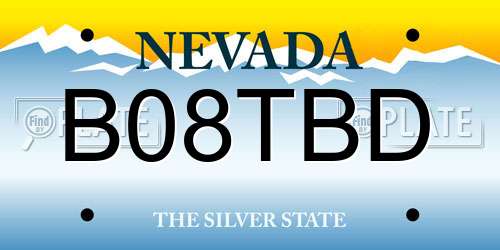 B08TBD Nevada License Plate