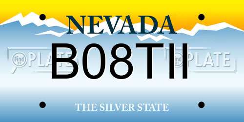 B08TII Nevada License Plate