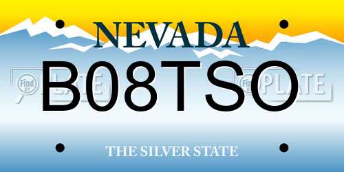B08TSO Nevada License Plate