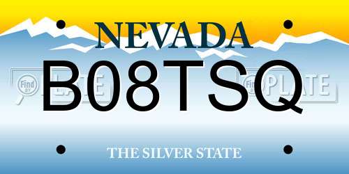 B08TSQ Nevada License Plate