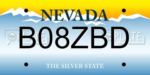 B08ZBD Nevada License Plate
