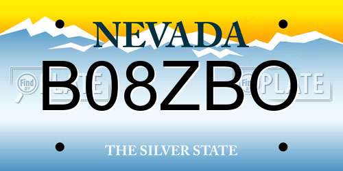 B08ZBO Nevada License Plate