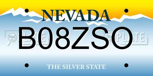 B08ZSO Nevada License Plate