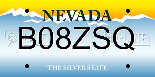 B08ZSQ Nevada License Plate