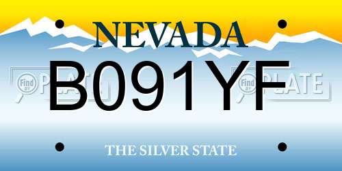 B091YF Nevada License Plate