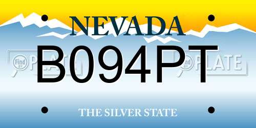 B094PT Nevada License Plate