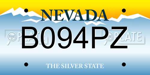 B094PZ Nevada License Plate