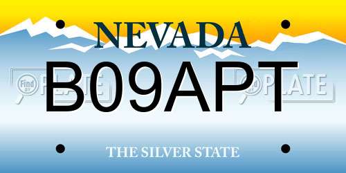B09APT Nevada License Plate