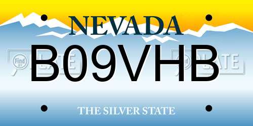 B09VHB Nevada License Plate