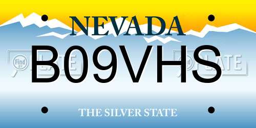 B09VHS Nevada License Plate