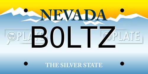 B0LTZ Nevada License Plate