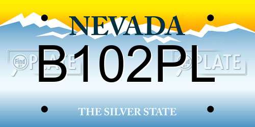 B102PL Nevada License Plate