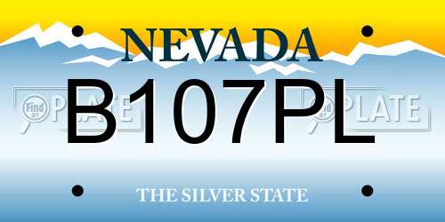 B107PL Nevada License Plate