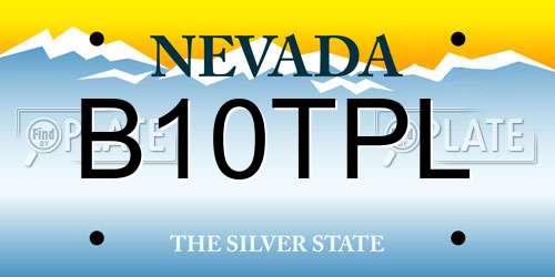 B10TPL Nevada License Plate