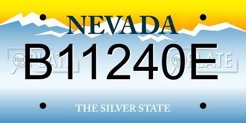 B11240E Nevada License Plate
