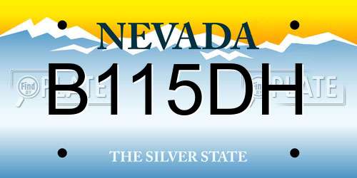 B115DH Nevada License Plate