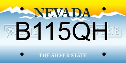 B115QH Nevada License Plate