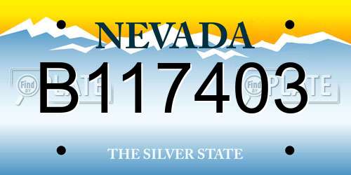 B117403 Nevada License Plate