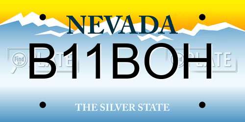 B11BOH Nevada License Plate