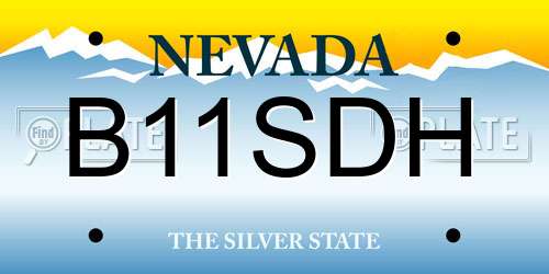 B11SDH Nevada License Plate
