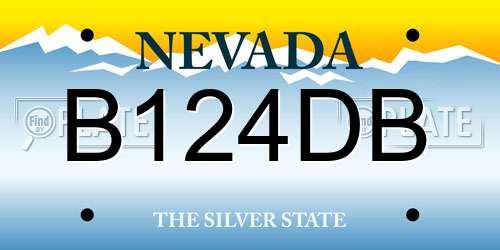 B124DB Nevada License Plate