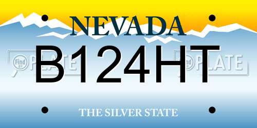 B124HT Nevada License Plate