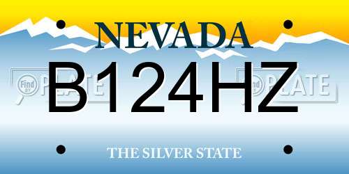 B124HZ Nevada License Plate