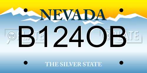 B124OB Nevada License Plate