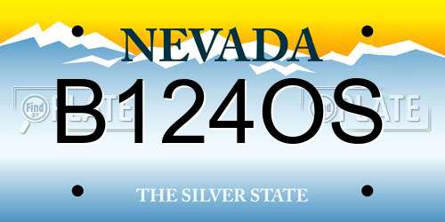 B124OS Nevada License Plate