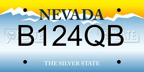 B124QB Nevada License Plate