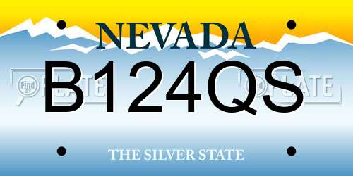 B124QS Nevada License Plate
